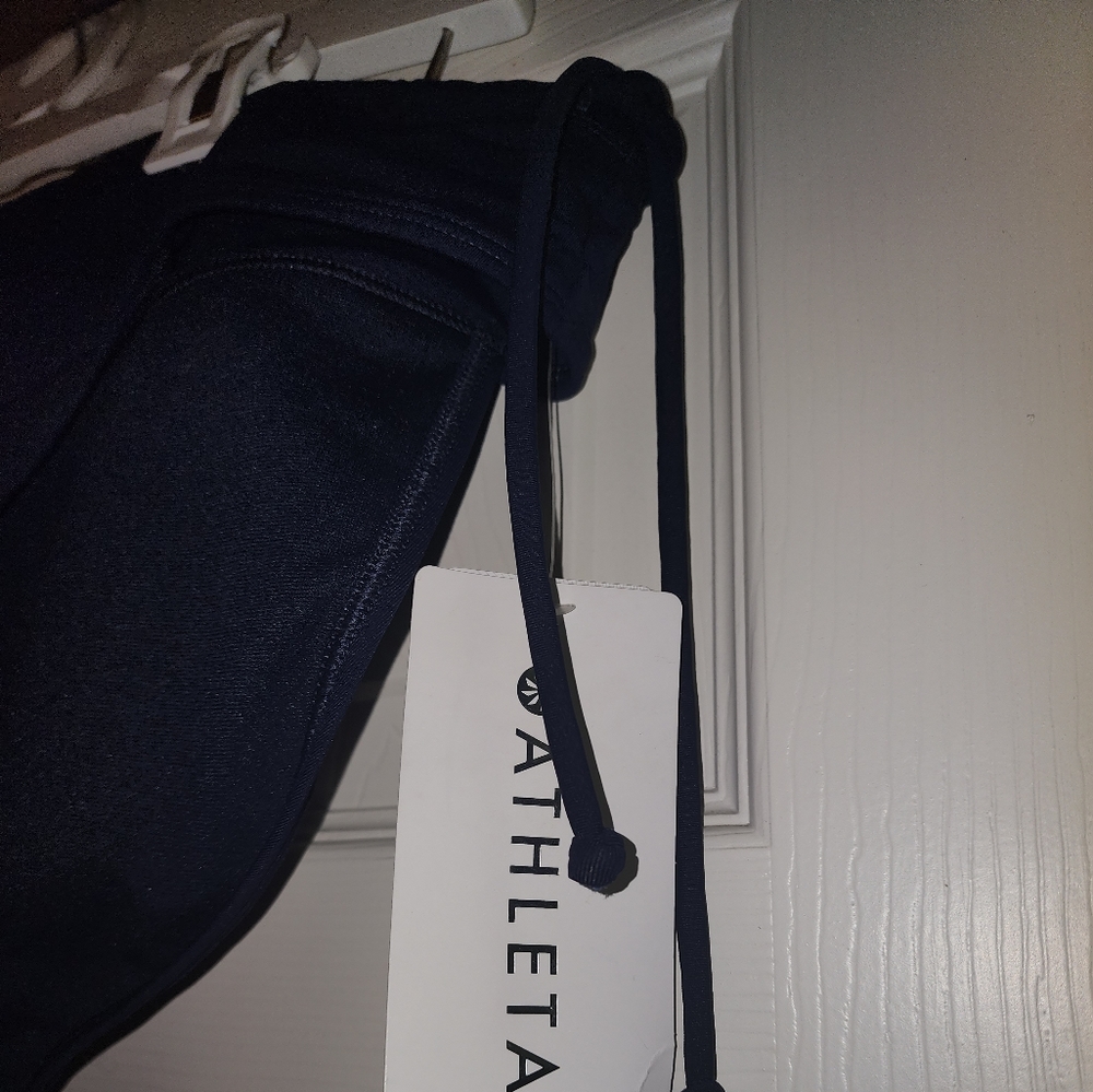 NWT - Athleta Side Tie Bikini Bottoms -Navy -XL - Picture 2 of 6